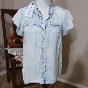 NWT- For The Republic Light Blue Button Down Shirt